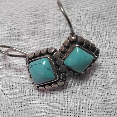 Gorgeous Vintage Turquoise 925 Earrings