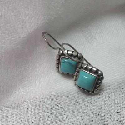 Gorgeous Vintage Turquoise 925 Earrings