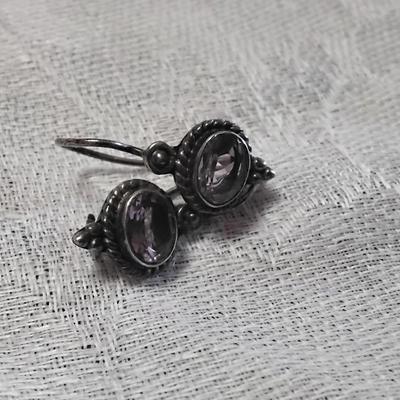 Vintage Amethyst 925 Earrings