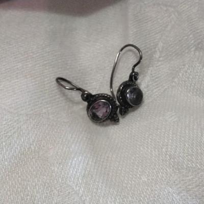 Vintage Amethyst 925 Earrings
