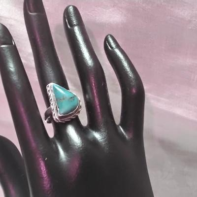 Gorgeous Turquoise 925 Ring Size 6.5