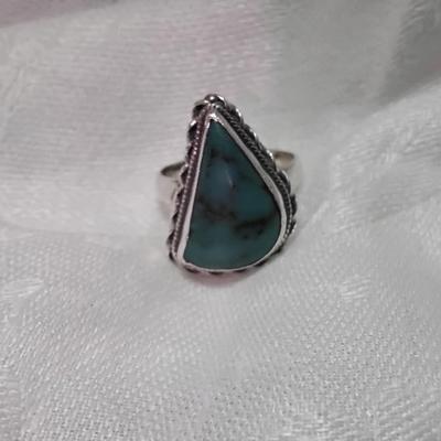 Gorgeous Turquoise 925 Ring Size 6.5