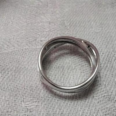 Beautiful Diamond and Black Diamond 925 Ring Size 6.5