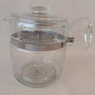 Vintage Glass Pyrex Stovetop Coffee Percolator