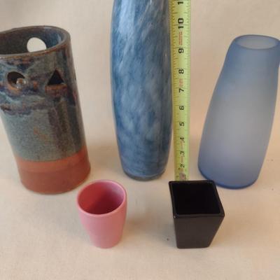 Assorted Glass and Pottery Flower Vases
