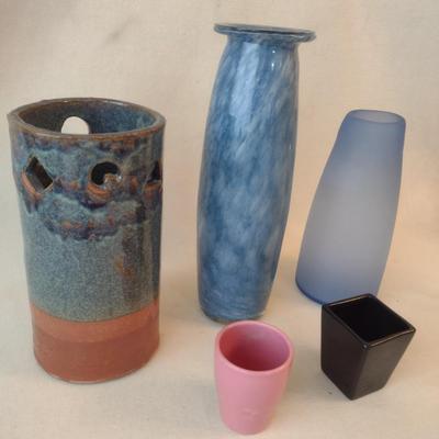 Assorted Glass and Pottery Flower Vases