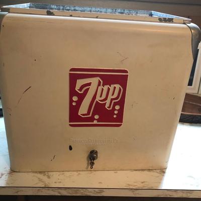 Antique 7up Ice Chest refrigerator