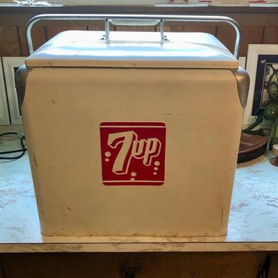 Antique 7up Ice Chest refrigerator