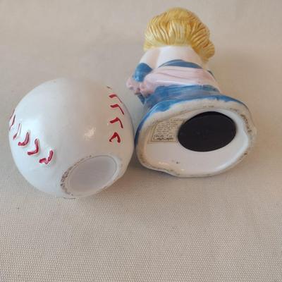 Pottery Coin Banks Miss Piggy and Baseball