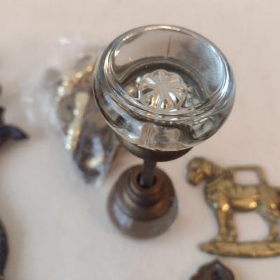 Assortment of Brass and Metal Decorative Household Door and Latch Items
