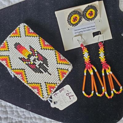 Trade Buckle - Drop Beaded Earrings - Beaded circle earrings
