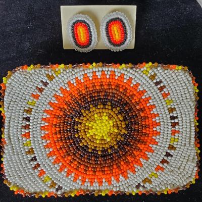 Striking Sunburst Belt Buckle and Earrings