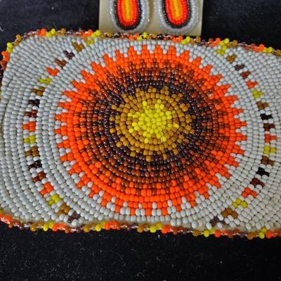 Striking Sunburst Belt Buckle and Earrings