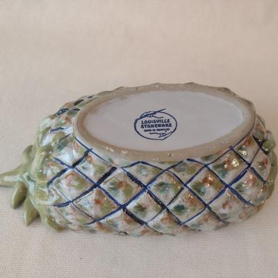 Vintage Louisville Stoneware Pottery Pineapple Serving Bowl