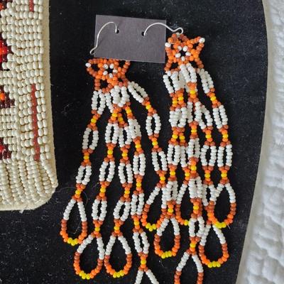 Medicine Man's Eye Buckle and Star beaded earrings