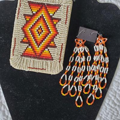 Medicine Man's Eye Buckle and Star beaded earrings