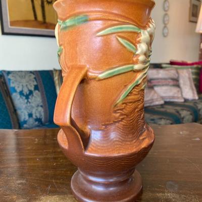 Midcentury Roseville Brown Freesia 123-9 Vase