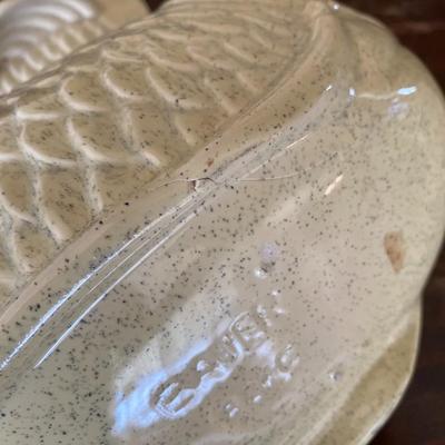 Midcentury Bauer Ceramic Fish Cookie Jar Vintage Yellow 821C
