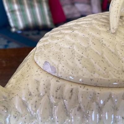 Midcentury Bauer Ceramic Fish Cookie Jar Vintage Yellow 821C