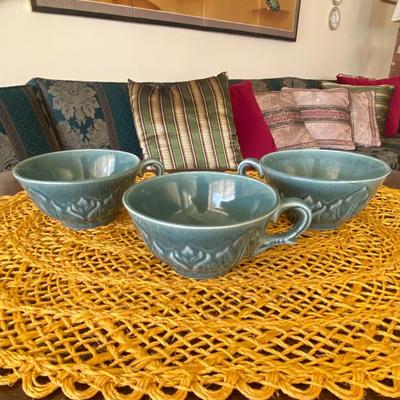 Steubenville Woodfield Ceramic Cups and Saucers 