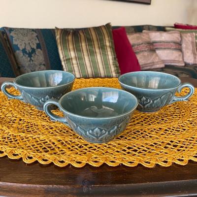 Steubenville Woodfield Ceramic Cups and Saucers 