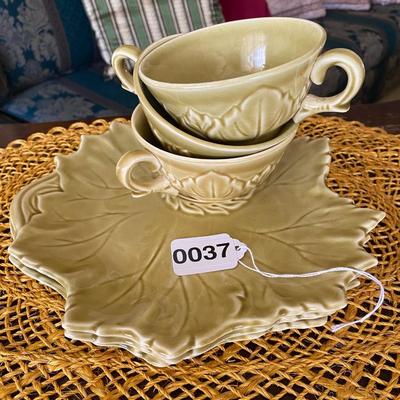 Steubenville Woodfield Ceramic Cups and Saucers 