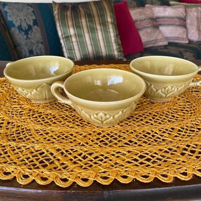 Steubenville Woodfield Ceramic Cups and Saucers 