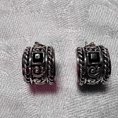 Elegant Onyx 925 Earrings