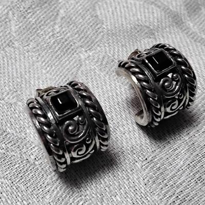 Elegant Onyx 925 Earrings
