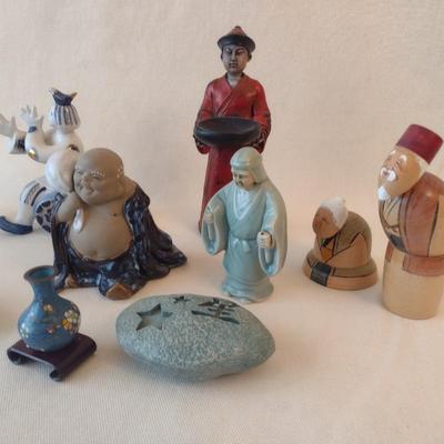 Collection of Asian Influence Pottery and Porcelain Decor