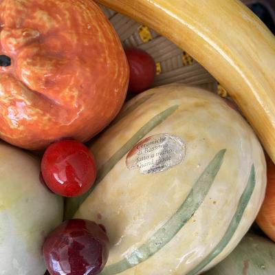 Vintage Bassano Ceramic Fruit Bowl and Basket