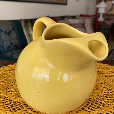 Vintage Yellow Gladding McBean Ice Lip Pitcher