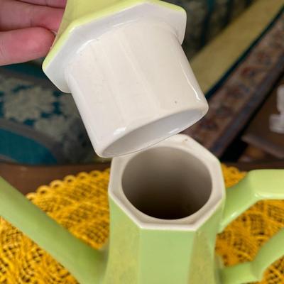 Midcentury Independence Ironstone Green Coffee Pot / Chocolate Pot
