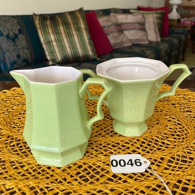 Midcentury Independece Ironstone Sugar and Creamer