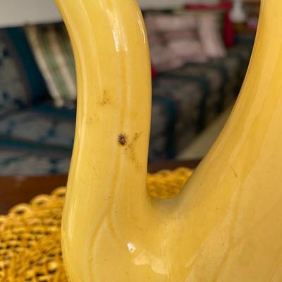 Vintage Metlox Yellow Coffee Pot Lotus Leaf Design