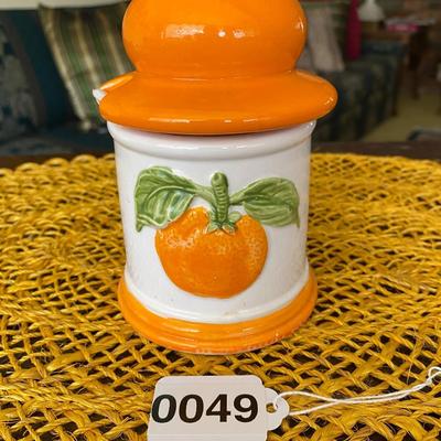 Vintage Sugar Dish with Orange Fruit 