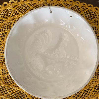 Vintage Ceramic Rooster/Chicken Jello Mold & Wall Art 