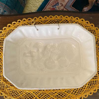 Vintage Ceramic Vegetable Jello Mold & Wall Art