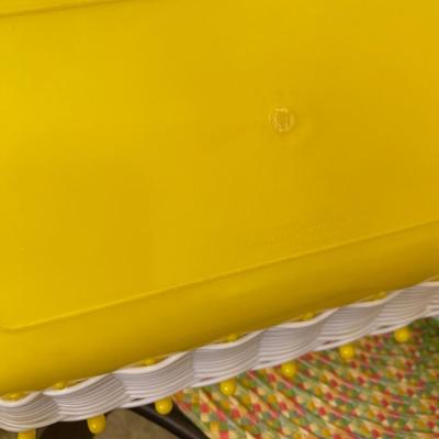 Vintage Neon Colored Plastic Woven Baskets