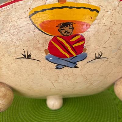 Wooden Hand Painted Bowl by Robinhood Ware