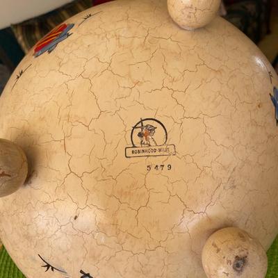 Wooden Hand Painted Bowl by Robinhood Ware