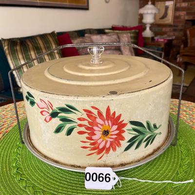 Vintage 50's Metal Toleware Cake Holder