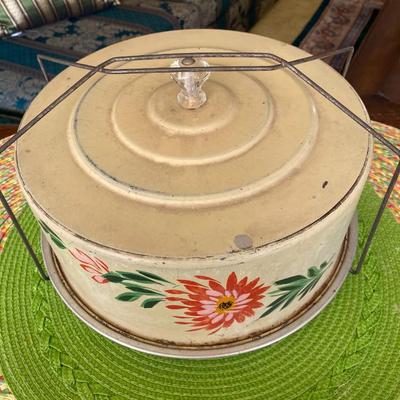 Vintage 50's Metal Toleware Cake Holder