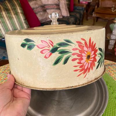 Vintage 50's Metal Toleware Cake Holder