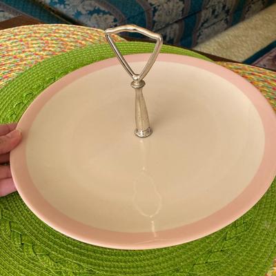 Vintage Pink and White Sandwich Tidpit / Dessert Tray