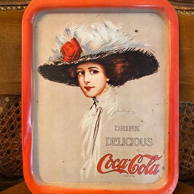 Vintage Coca Cola Metal Serving Tray Hamilton King