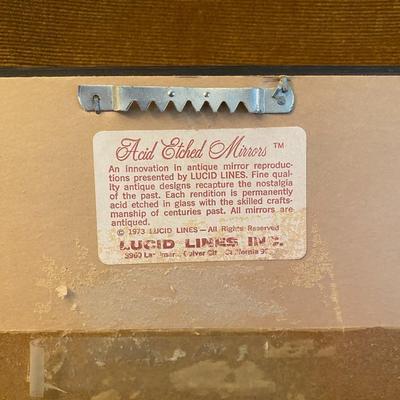Vintage Acid Etched Framed Powder Room Mirror