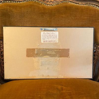 Vintage Acid Etched Framed Powder Room Mirror