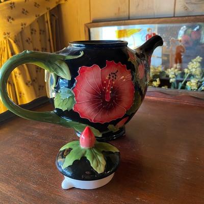 Blue Sky Ceramics Hibiscus Teapot