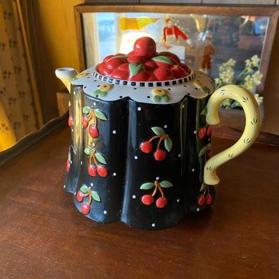 Mary Engelbreit Cherry Teapot Black